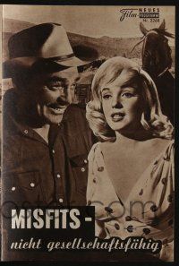 6d378 MISFITS Austrian program '61 Clark Gable, sexy Marilyn Monroe, Clift, John Huston, different!