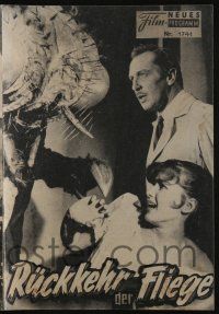 6d396 RETURN OF THE FLY Austrian program '60 different images of Vincent Price & hideous monster!
