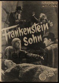 6d407 SON OF FRANKENSTEIN Austrian program '50 Boris Karloff, Bela Lugosi, Rathbone, different!