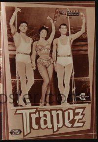 6d423 TRAPEZE Austrian program '56 Burt Lancaster, Gina Lollobrigida & Tony Curtis, different!