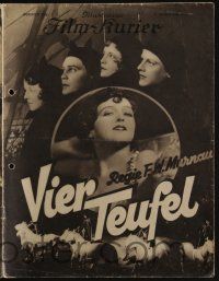 6d001 4 DEVILS German program '29 F.W. Murnau, different images of circus acrobat Janet Gaynor!