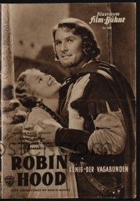 6d008 ADVENTURES OF ROBIN HOOD German program '50 Errol Flynn, Olivia De Havilland, different!