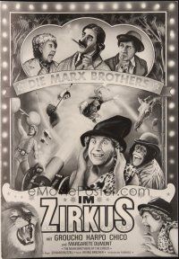 6d018 AT THE CIRCUS German program R70s Groucho, Chico & Harpo, Marx Brothers, different art!