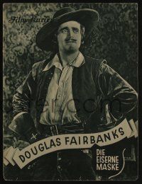 6d134 IRON MASK German program '29 different images of Douglas Fairbanks Sr! as D'Artagnan!