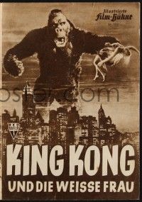 6d142 KING KONG German program R52 classic image of ape holding Fay Wray over New York Skyline!