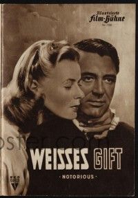 6d186 NOTORIOUS German program '51 Hitchcock, different images of Cary Grant & Ingrid Bergman!