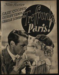 6d187 NOW & FOREVER German program '37 Gary Cooper, Carole Lombard, Shirley Temple, different!