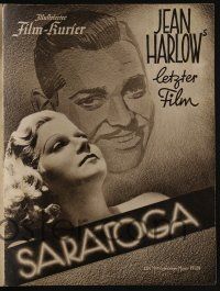 6d232 SARATOGA German program '38 different images of Clark Gable & beautiful Jean Harlow!