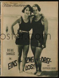 6d256 SWIM GIRL SWIM German program '28 different images of Bebe Daniels & champ Gertrude Ederle!