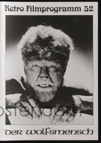 6d302 WOLF MAN German program R87 different images of Lon Chaney Jr. as the werewolf monster!