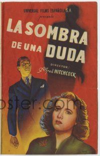 6d672 SHADOW OF A DOUBT 4pg Spanish herald '45 Hitchcock,Teresa Wright, Joseph Cotten, different!