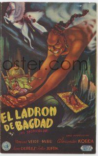 6d710 THIEF OF BAGDAD 4pg Spanish herald '45 Conrad Veidt, June Duprez, Rex Ingram, Sabu, best art!