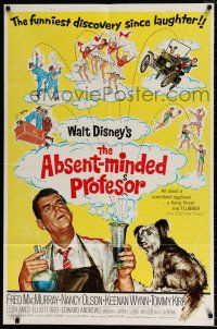 6f018 ABSENT-MINDED PROFESSOR 1sh R67 Walt Disney, Flubber, Fred MacMurray in title role!