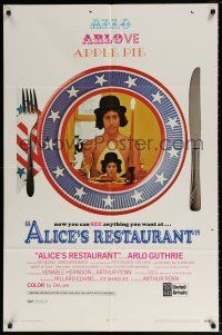 6f027 ALICE'S RESTAURANT GP rated 1sh '69 Arlo Guthrie, Arthur Penn, musical comedy!