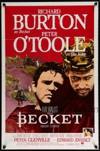 6f069 BECKET 1sh '64 great image of Richard Burton in the title role, Peter O'Toole!