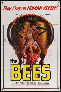 6f070 BEES 1sh '78 John Saxon, Angel Tompkins, Kollar giant bee & sexy girl artwork!