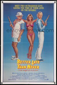 6f072 BETTER LATE THAN NEVER 1sh '83 David Niven, Art Carney, sexy Catherine Hicks!