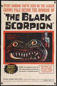6f082 BLACK SCORPION 1sh '57 art of wacky creature looking more laughable than horrible!