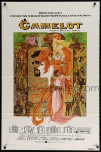 6f129 CAMELOT 1sh R73 Richard Harris as King Arthur, Vanessa Redgrave as Guenevere!