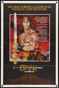 6f187 CONAN THE DESTROYER 1sh '84 Arnold Schwarzenegger is the most powerful legend of all!