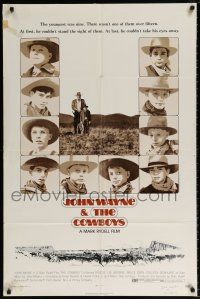 6f194 COWBOYS 1sh '72 John Wayne & the Cowboys, cool Craig Nelson western art!