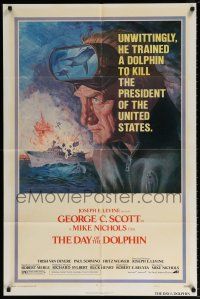 6f211 DAY OF THE DOLPHIN style C 1sh '73 George C. Scott, Mike Nichols, dolphin assassin!