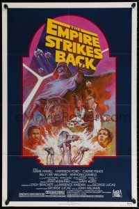 6f252 EMPIRE STRIKES BACK 1sh R82 George Lucas sci-fi classic, cool art by Tom Jung!