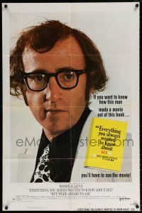 6f260 EVERYTHING YOU ALWAYS WANTED TO KNOW ABOUT SEX style A 1sh '72 c/u of director Woody Allen!