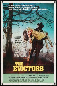 6f261 EVICTORS 1sh '79 Vic Morrow, directed by Charles B. Pierce, wild Drew Struzan art!