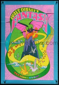 6f276 FANTASIA 1sh R70 great image of Mickey Mouse & others, Disney musical cartoon classic!