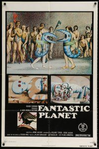 6f277 FANTASTIC PLANET 1sh '73 La Planete Sauvage, wild sci-fi cartoon art, Cannes winner!
