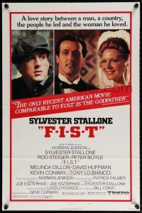 6f268 F.I.S.T. style B 1sh '77 great images of Sylvester Stallone w/bride Melinda Dillon!