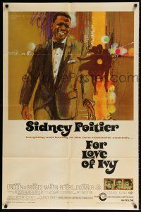 6f308 FOR LOVE OF IVY 1sh '68 Daniel Mann, cool artwork of Sidney Poitier!