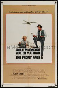 6f322 FRONT PAGE 1sh '75 art of Jack Lemmon & Walter Matthau, directed by Billy Wilder!