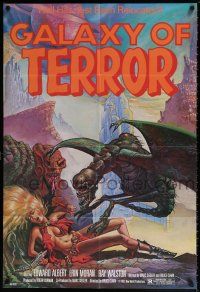 6f334 GALAXY OF TERROR 1sh '81 by producer Roger Corman, sexy Charo sci-fi artwork!