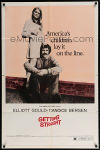 6f343 GETTING STRAIGHT revised 1sh '70 Candice Bergen & Elliott Gould lay it on the line!