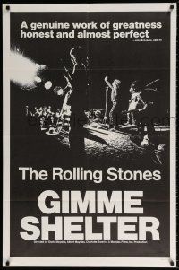 6f351 GIMME SHELTER 1sh '71 Rolling Stones out of control rock & roll concert!