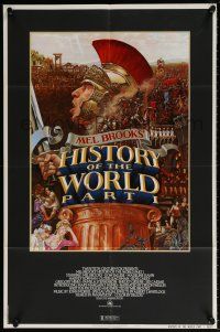 6f420 HISTORY OF THE WORLD PART I 1sh '81 artwork of Roman soldier Mel Brooks by John Alvin!