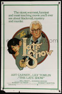 6f519 LATE SHOW 1sh '77 great artwork of Art Carney & Lily Tomlin by Richard Amsel!