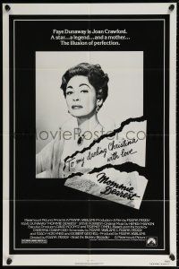 6f593 MOMMIE DEAREST 1sh '81 great portrait of Faye Dunaway as legendary actress Joan Crawford!