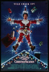 6f620 NATIONAL LAMPOON'S CHRISTMAS VACATION DS 1sh '89 Consani art of Chevy Chase, yule crack up!