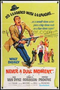 6f625 NEVER A DULL MOMENT style B 1sh '68 Disney, Dick Van Dyke, Edward G. Robinson