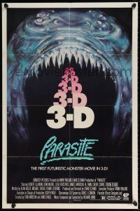 6f661 PARASITE 1sh '82 Demi Moore, the first futuristic monster movie in 3-D!
