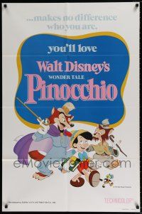 6f675 PINOCCHIO 1sh R78 Disney classic fantasy cartoon about a wooden boy who wants to be real!