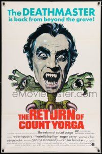 6f723 RETURN OF COUNT YORGA 1sh '71 Robert Quarry, AIP vampires, wild monster art!
