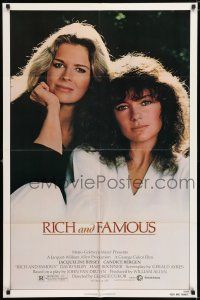 6f732 RICH & FAMOUS 1sh '81 great portrait image of Jacqueline Bisset & Candice Bergen!