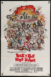 6f739 ROCK 'N' ROLL HIGH SCHOOL 1sh '79 artwork of the Ramones by William Stout!