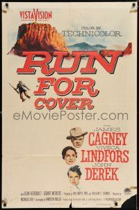 6f751 RUN FOR COVER 1sh '55 James Cagney, Viveca Lindfors, John Derek, directed by Nicholas Ray!