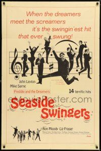 6f765 SEASIDE SWINGERS 1sh '65 Freddie & The Dreamers, the swingin'est hit that ever swung!