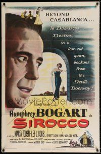 6f795 SIROCCO 1sh '51 Humphrey Bogart goes beyond Casablanca in Damascus, sexy Marta Toren!